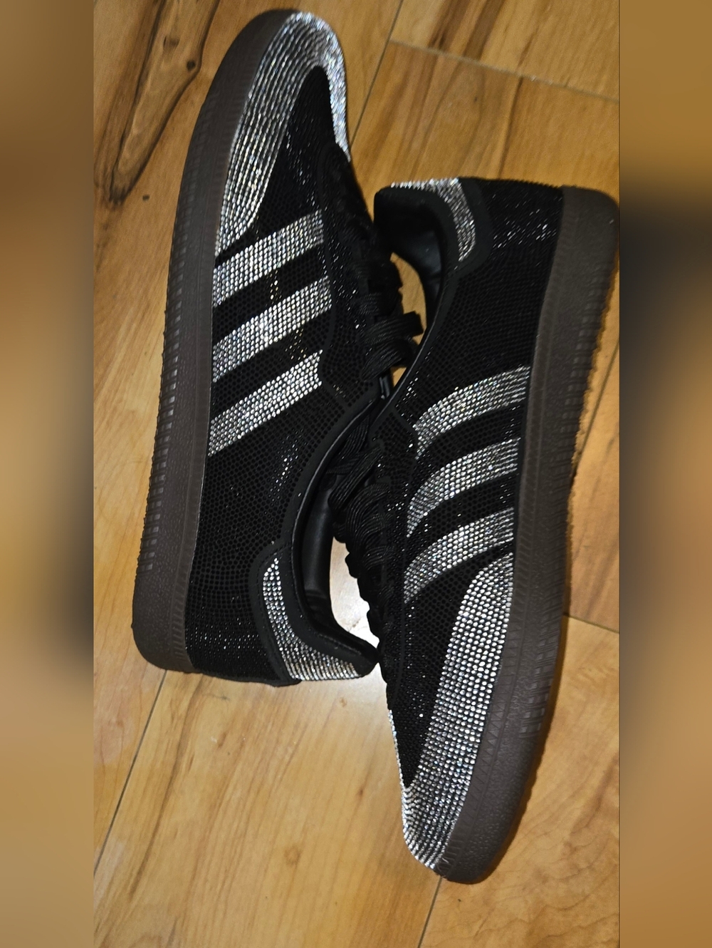 adidas SAMBAS  OG Black And Silver Rhinestone Sneakers